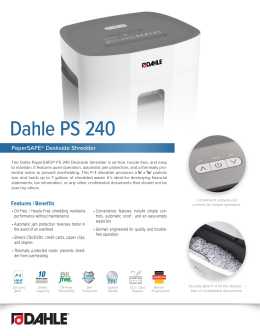 Dahle PaperSAFE 240 Product Sheet